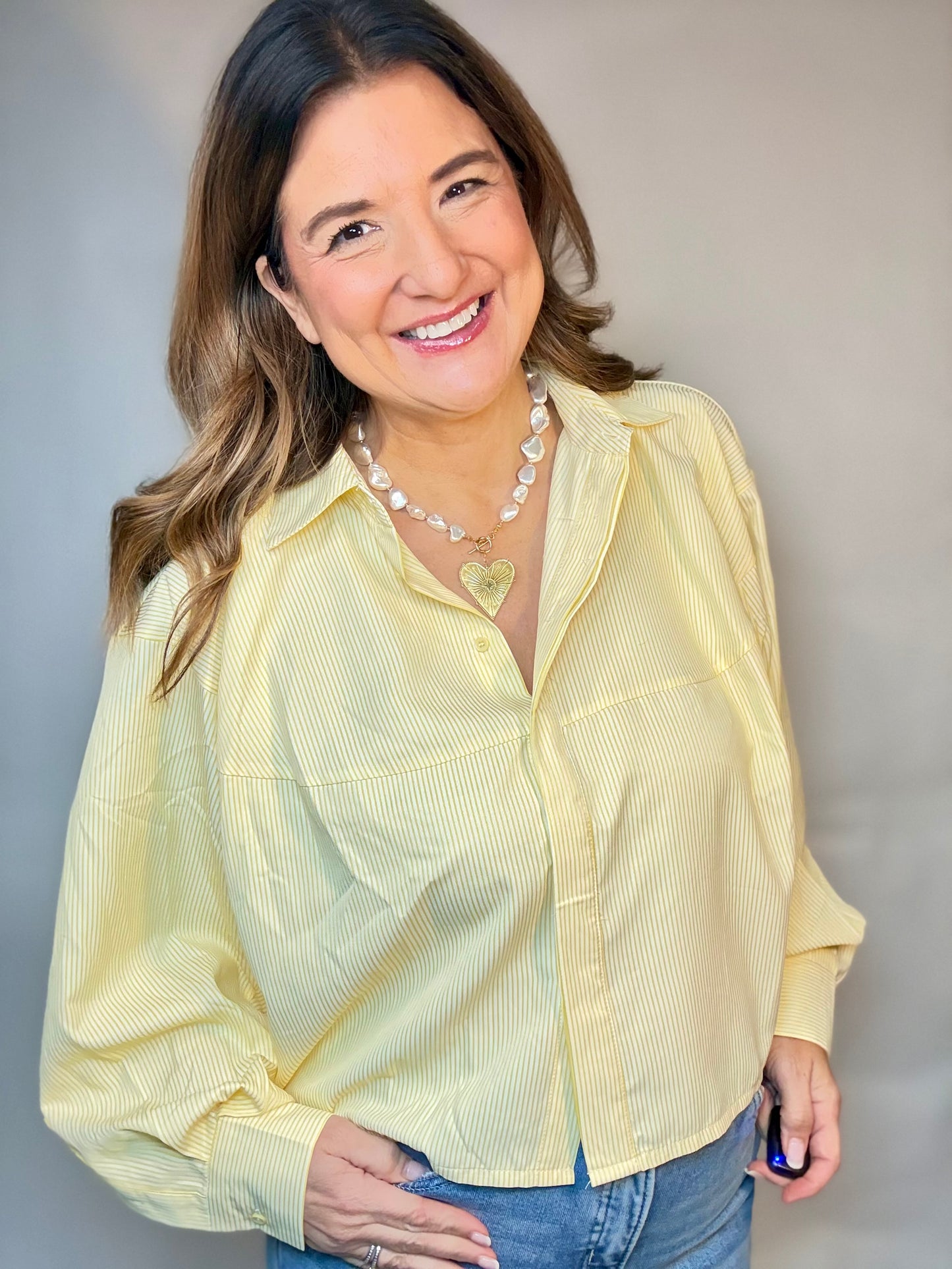 Yellow Stripe Button Down