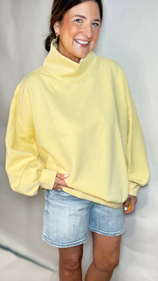 The Sunshine Scuba Mock Neck Sweatshirt - Triple Charm Boutique