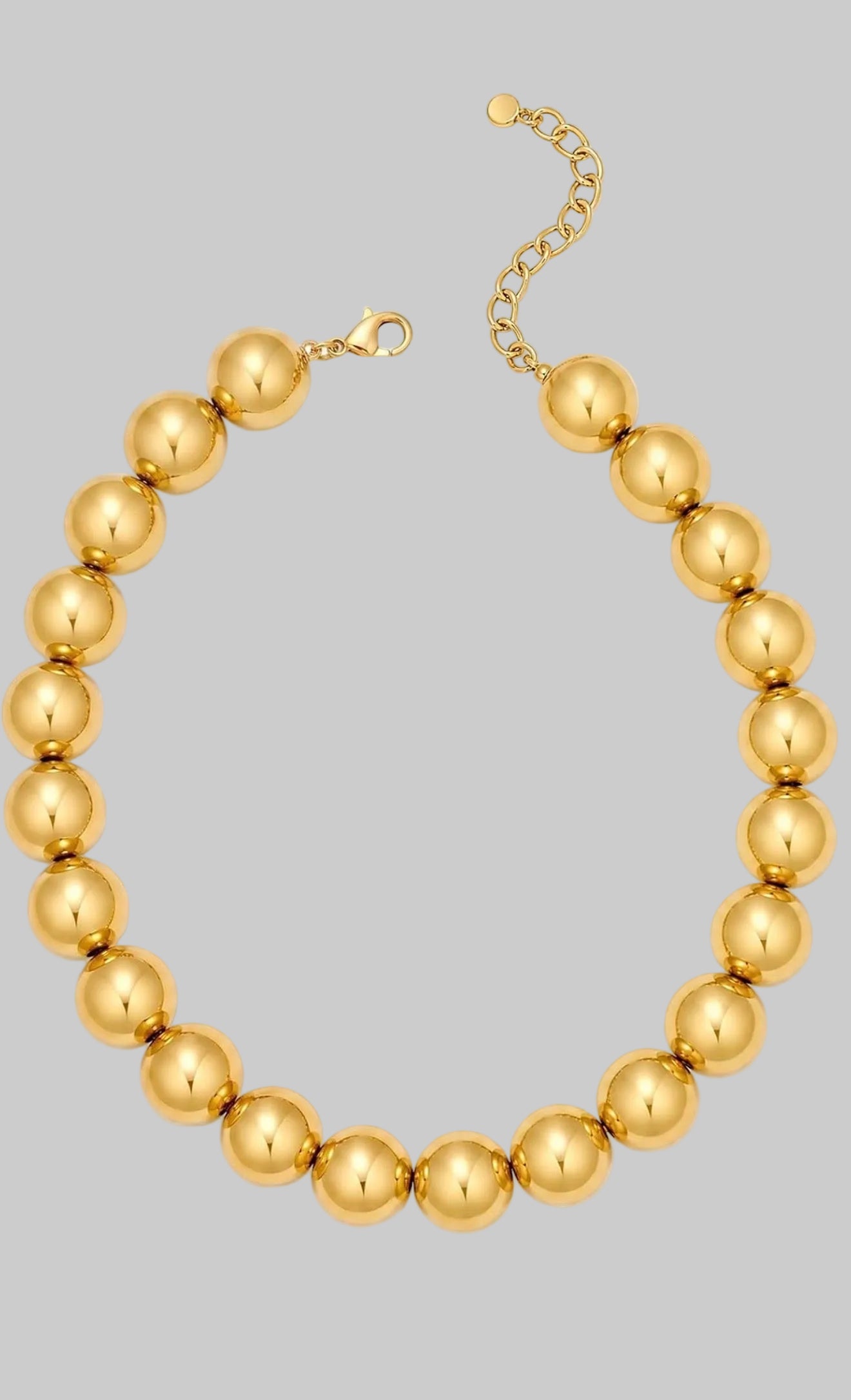Gold Ball Beaded Statement Necklace