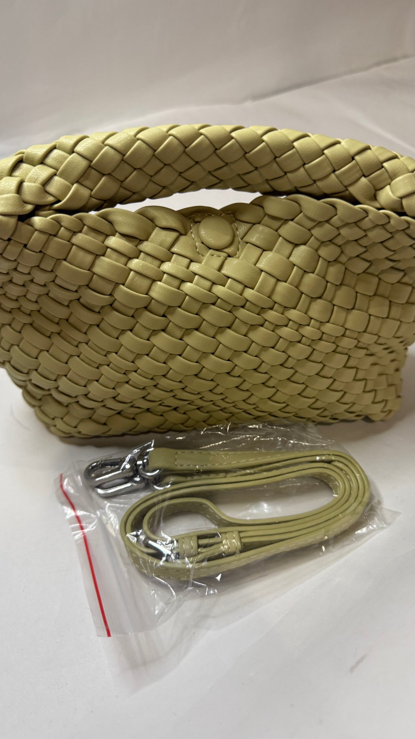 The Tan Mini Braided Crossbody Purse