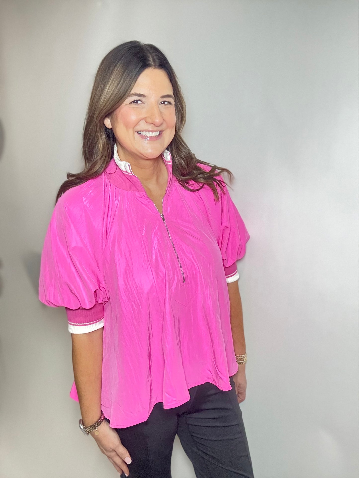 The Barbie Pink Zip Top