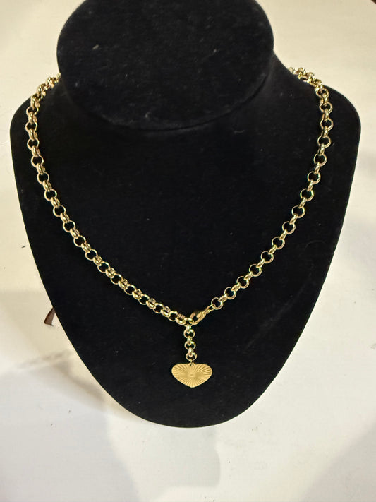 Gold Plated Stainless Steal Adjustable Heart Necklace - Triple Charm Boutique