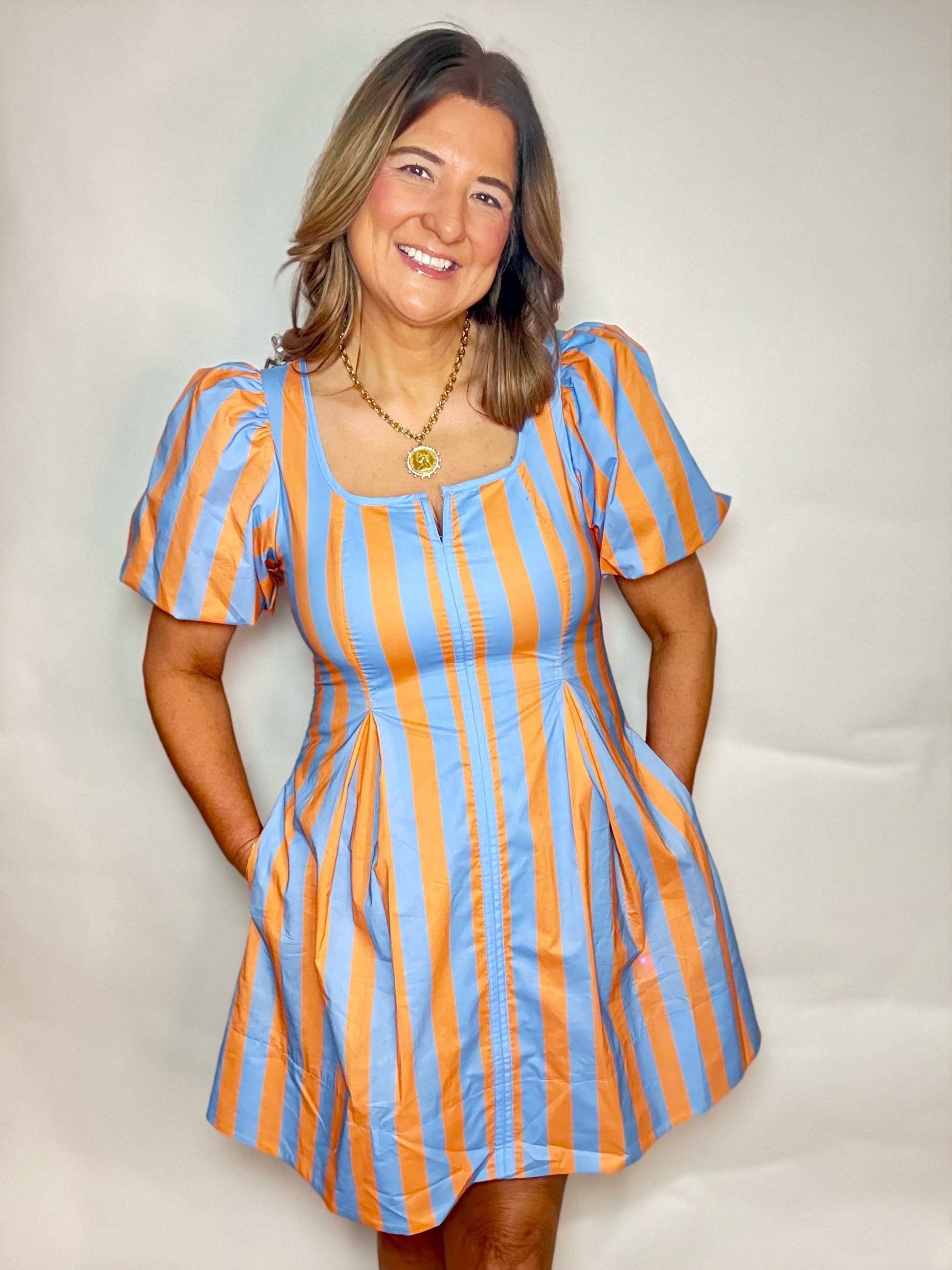 The Puff Sleeve Mini Dress - Triple Charm Boutique