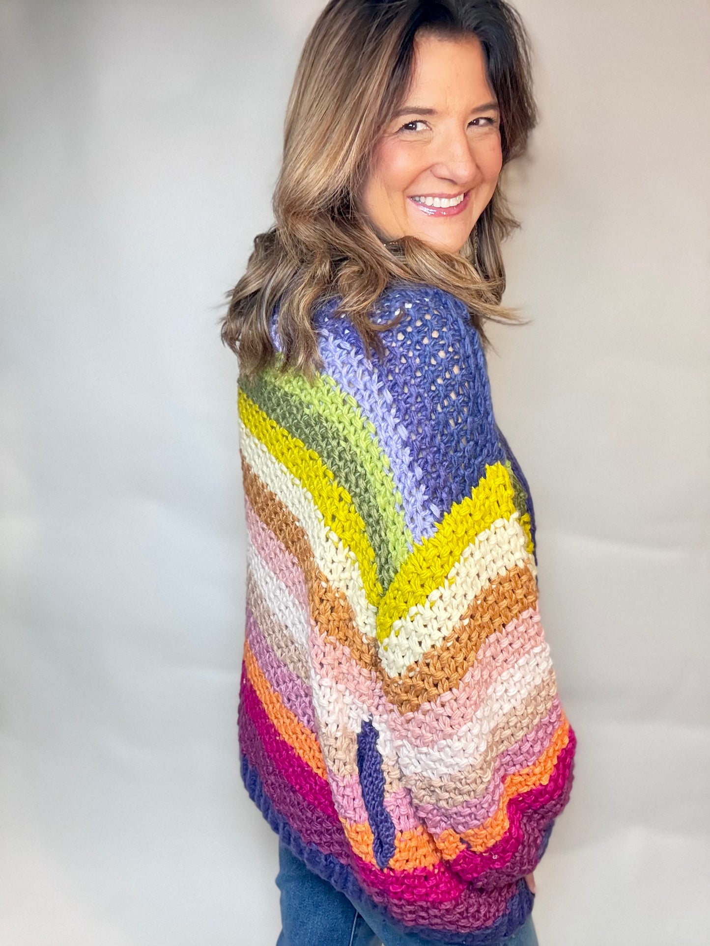 The Multi Stripe Cardigan Sweater