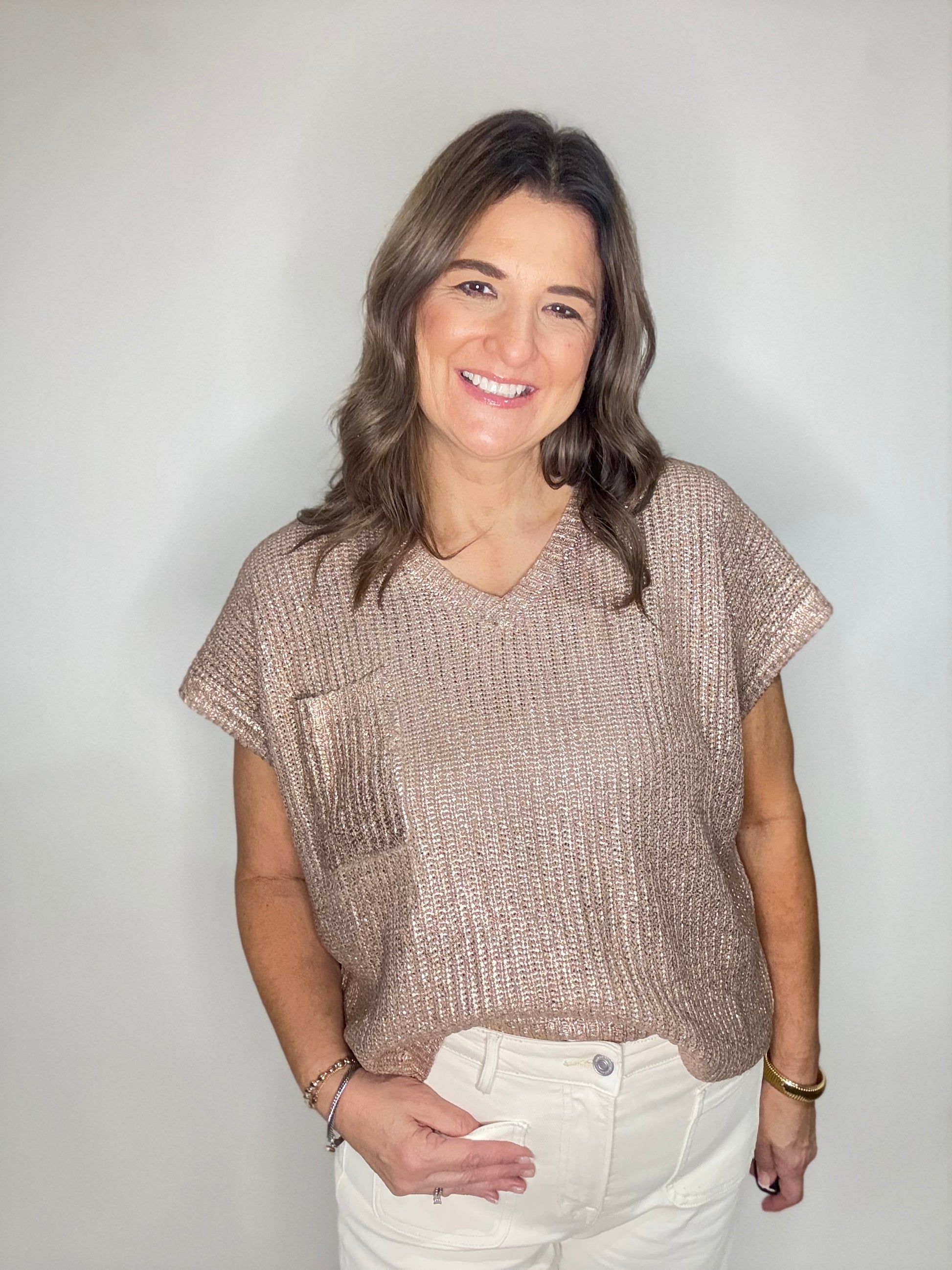 The Gold Sparkle Sweater - Triple Charm Boutique