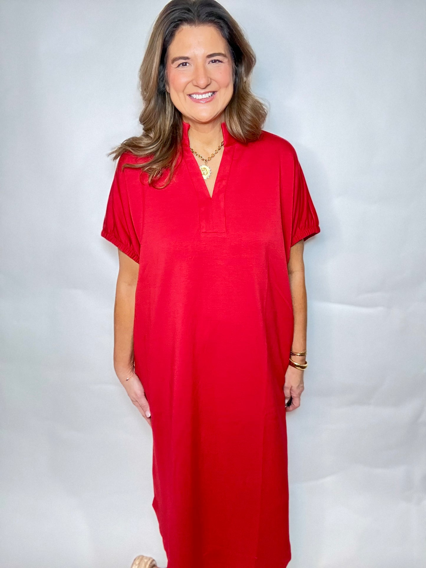 Cherry Midi Dress - Triple Charm Boutique