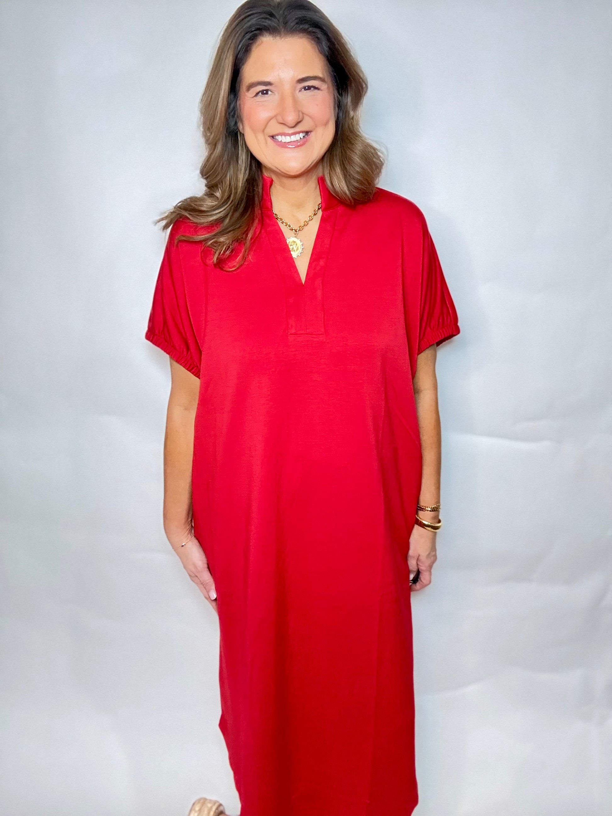 Cherry Midi Dress - Triple Charm Boutique