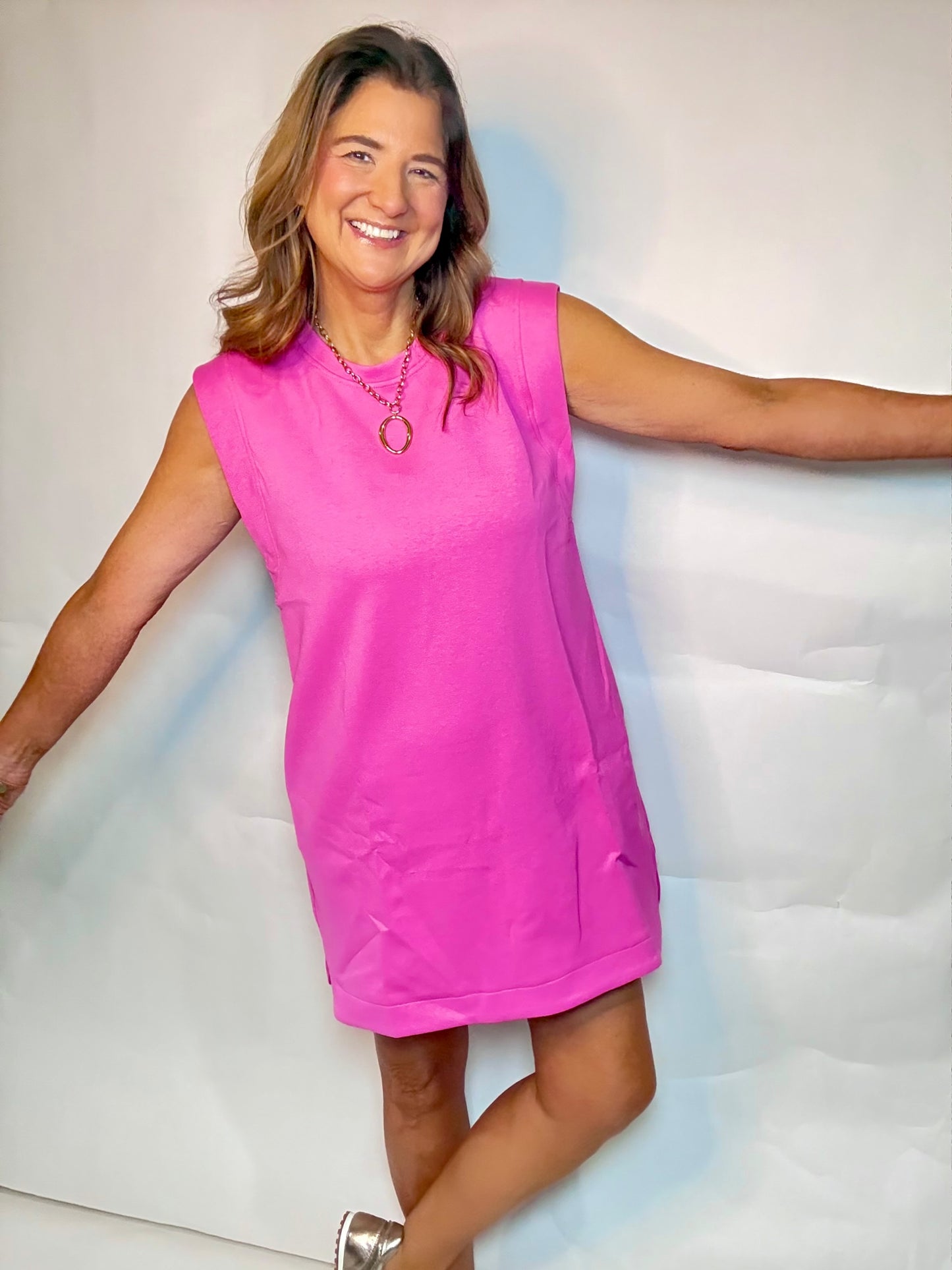 The Hot Pink Scuba Mini Dress