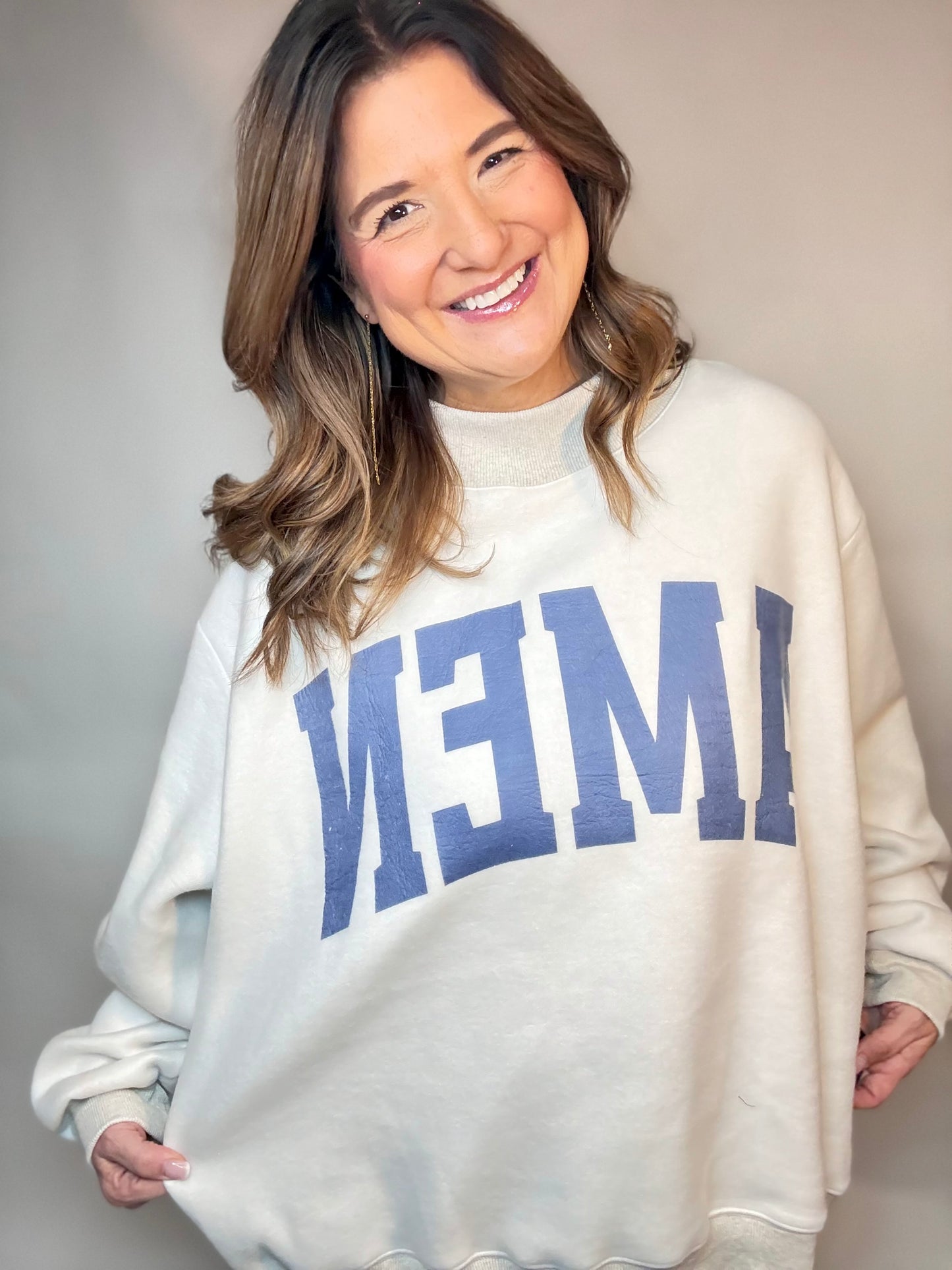 WWJD-AMEN  Reversible Grey  Sweatshirt