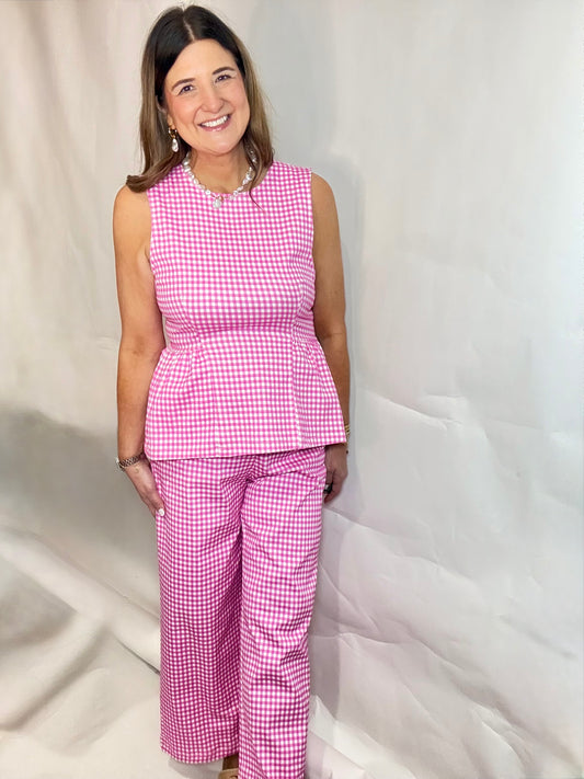 The Pink Gingham Pants - Triple Charm Boutique