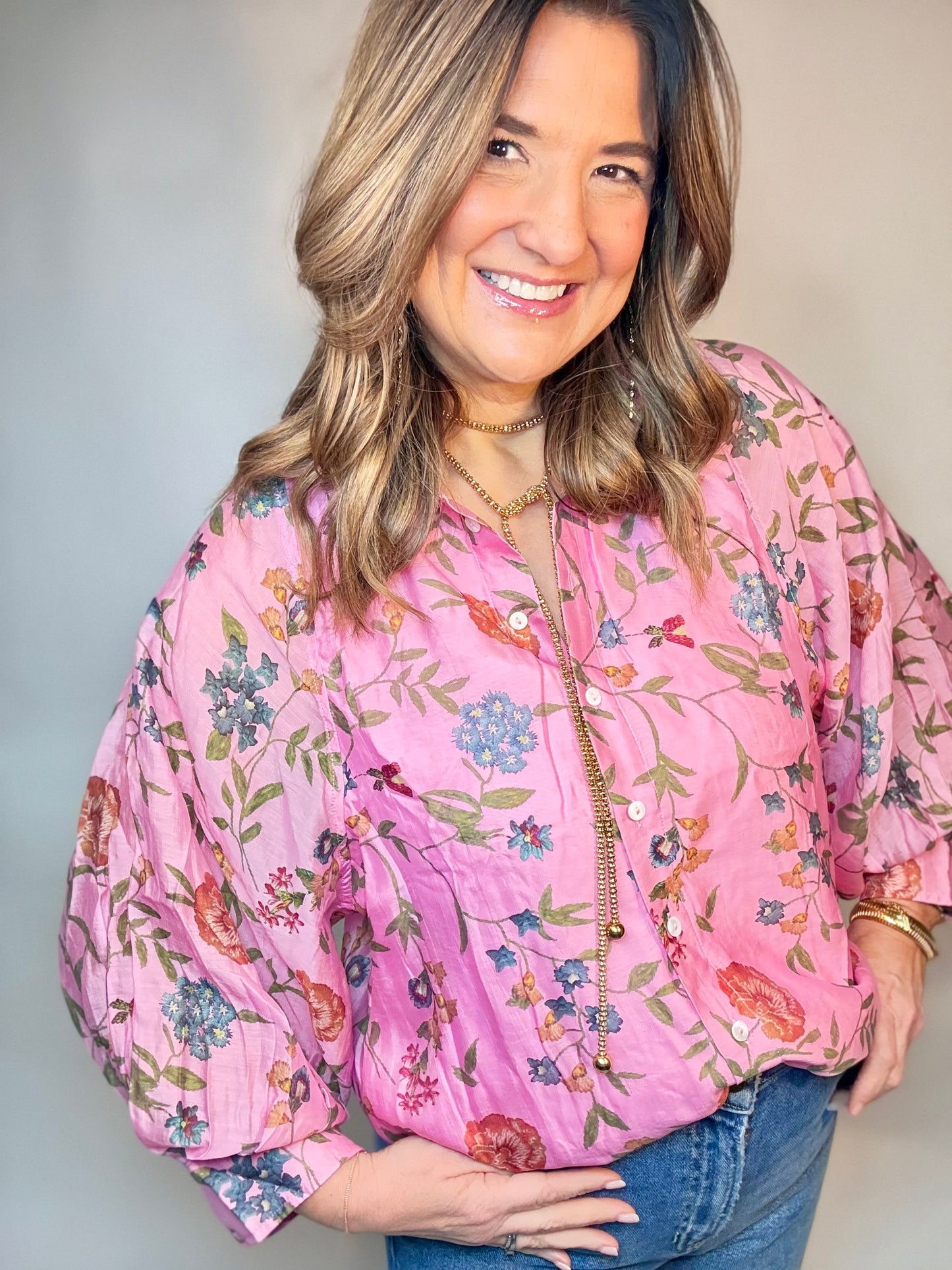 The Pink Garden Floral Top