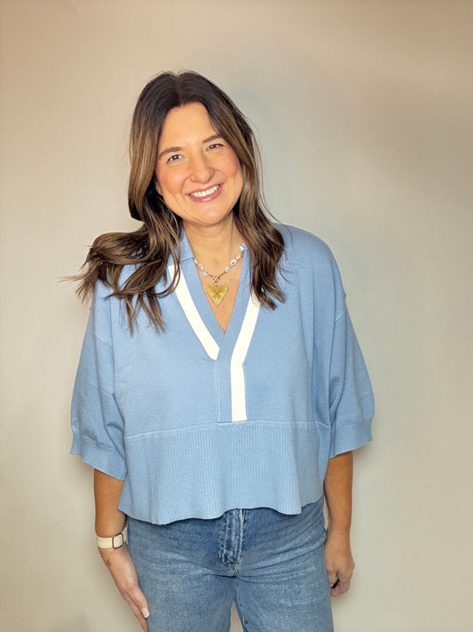 The Baby Blue Collar Sweater