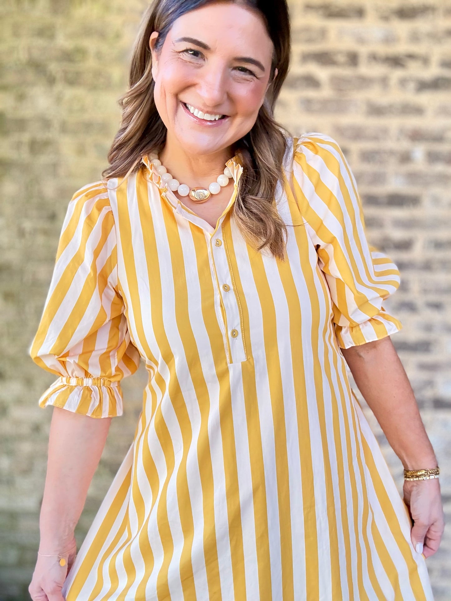 The Camille Yellow Stripe Dress