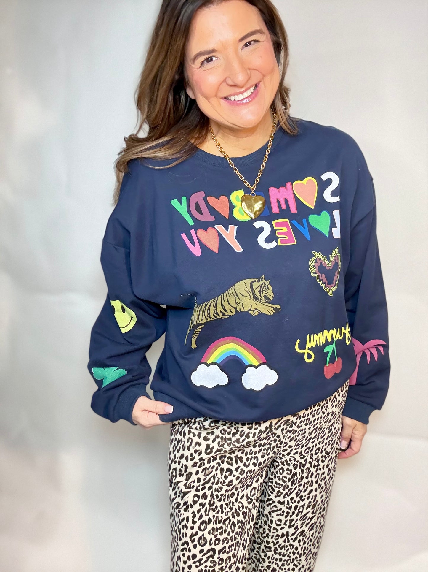 The Somebody Loves You  Graphic Sweatshirt - Triple Charm Boutique