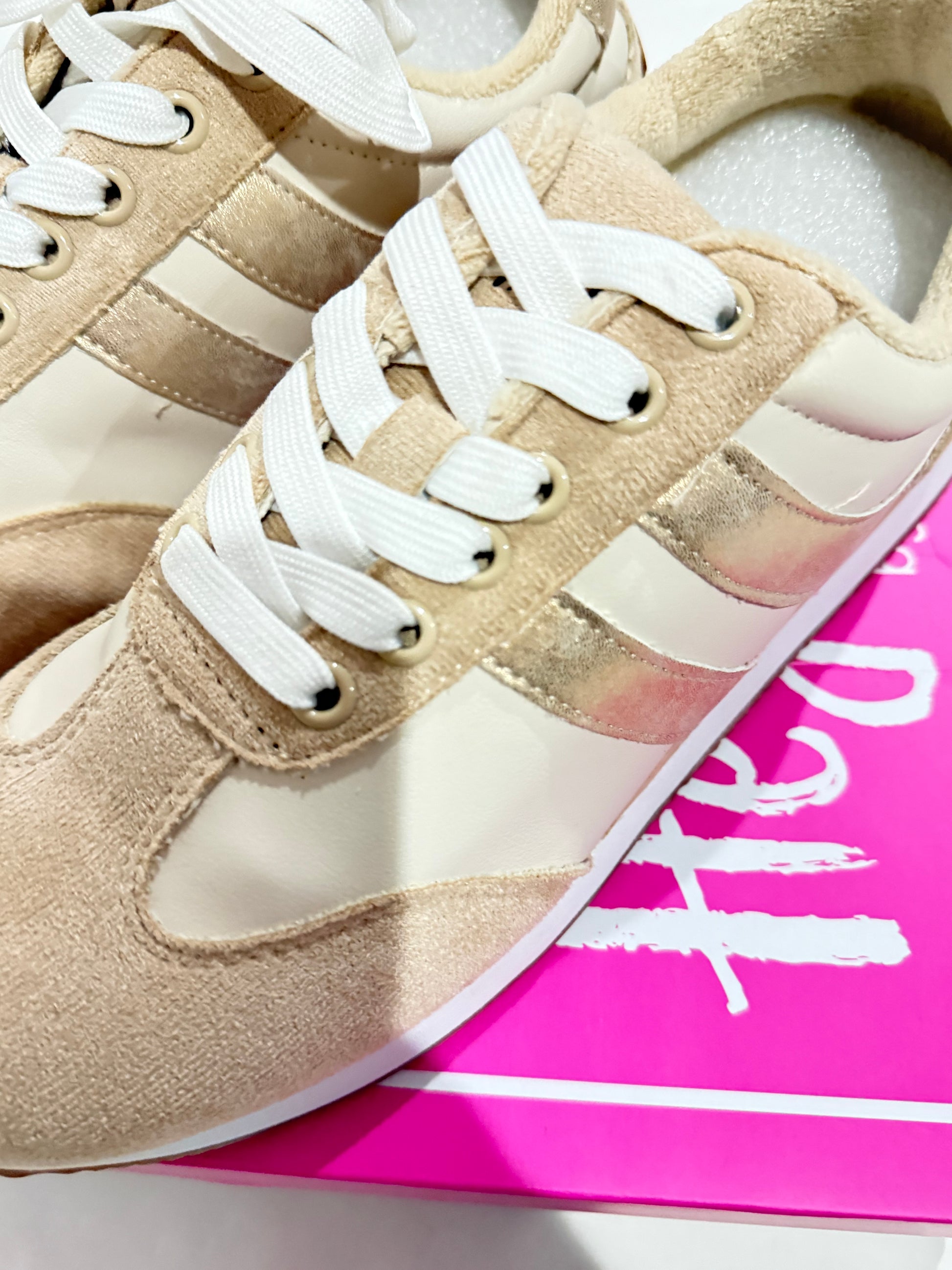 Corky’s Gold Sneakers sz 9 - Triple Charm Boutique