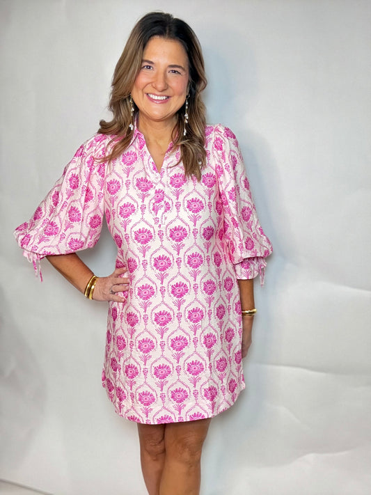 Blush Petal Puff Sleeve Dress - Triple Charm Boutique