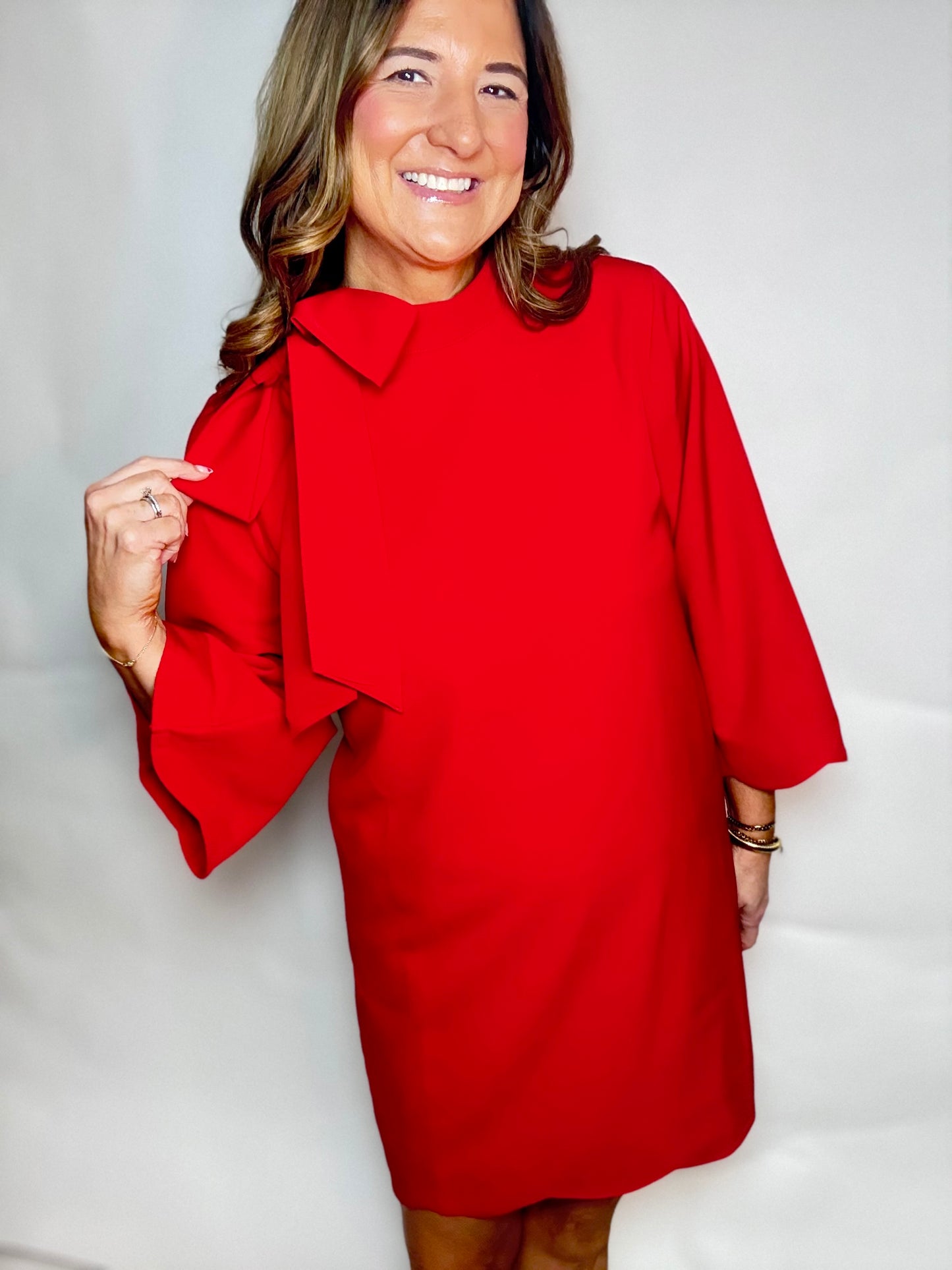 The Red Ribbon Bow Dress - Triple Charm Boutique