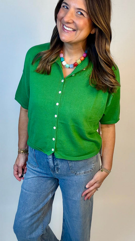 The Green Button Up Sweater