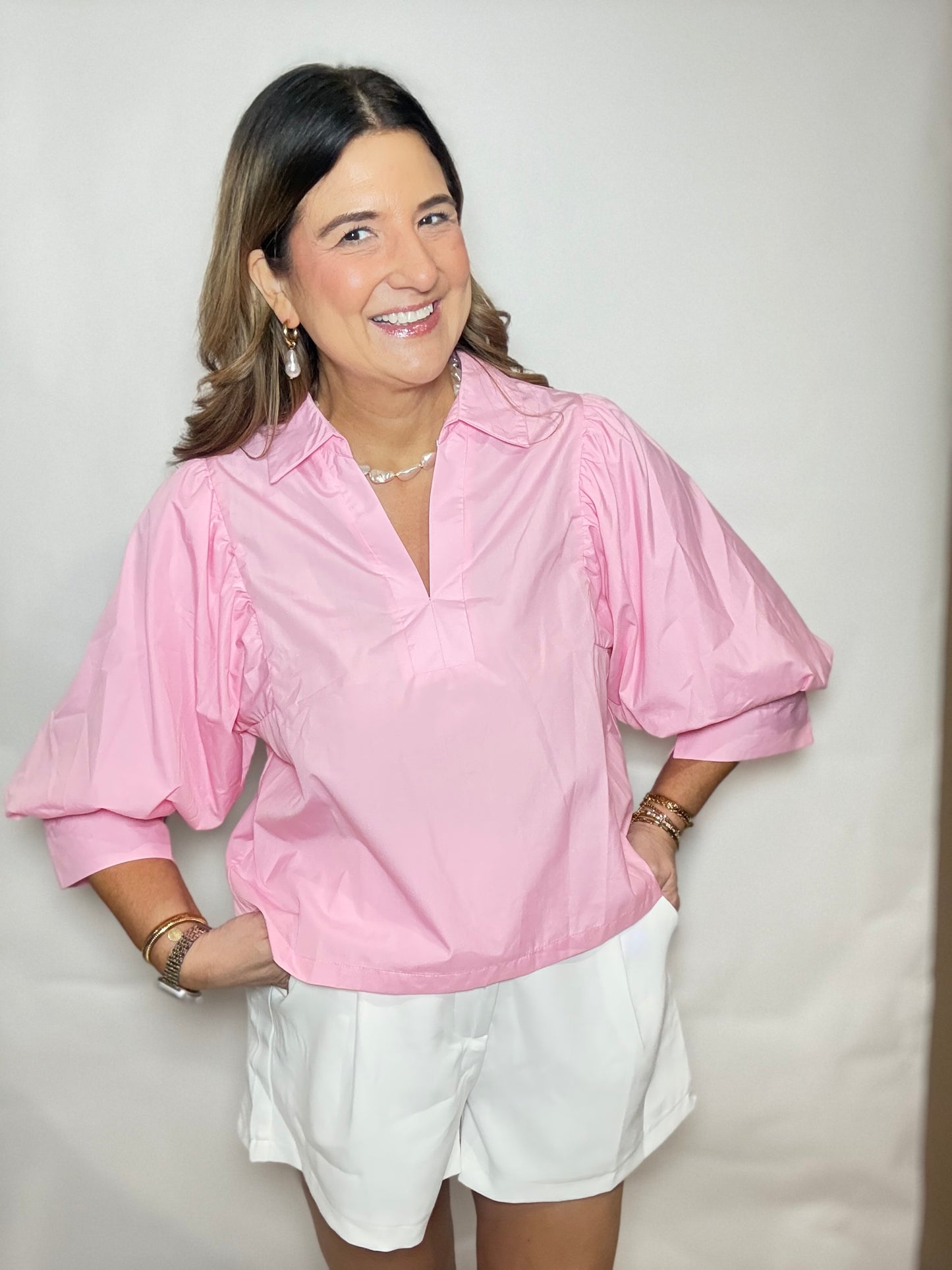 The Pink Puff Sleeve Top