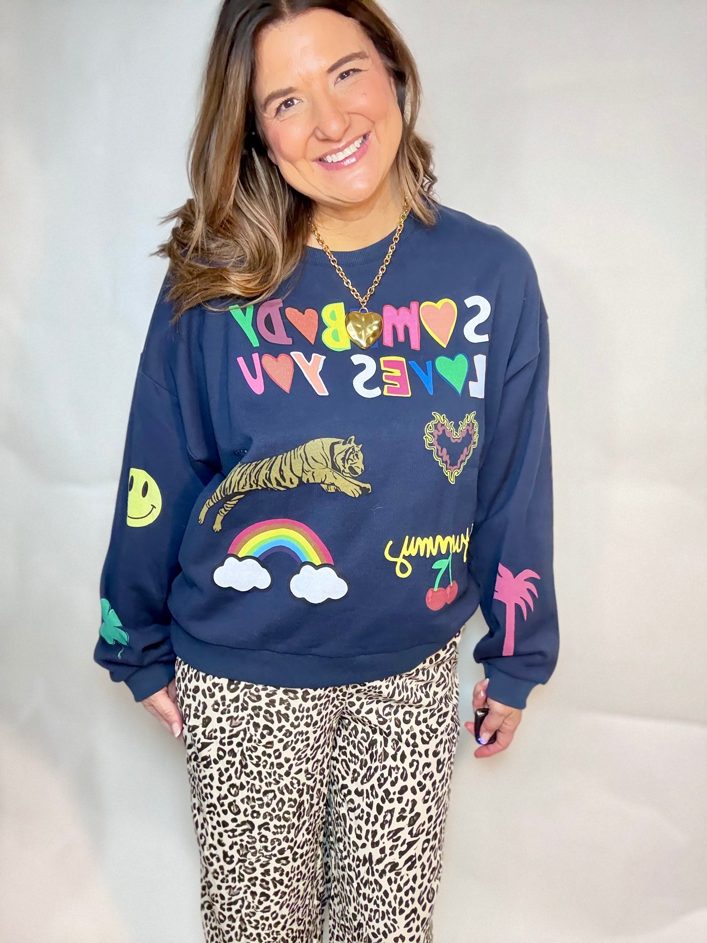 The Somebody Loves You  Graphic Sweatshirt - Triple Charm Boutique