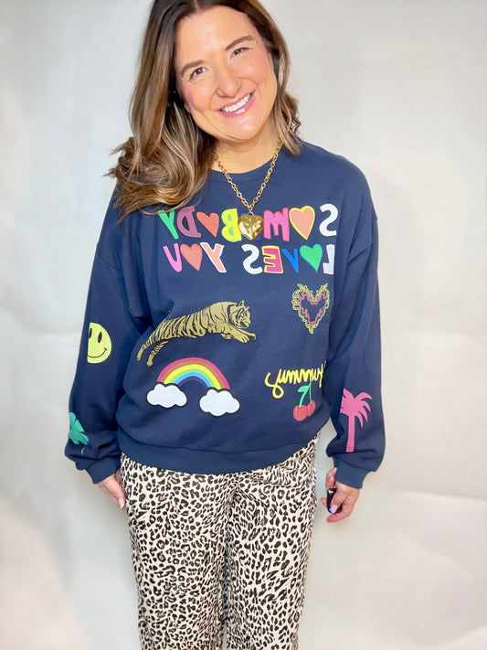 The Somebody Loves You  Graphic Sweatshirt - Triple Charm Boutique
