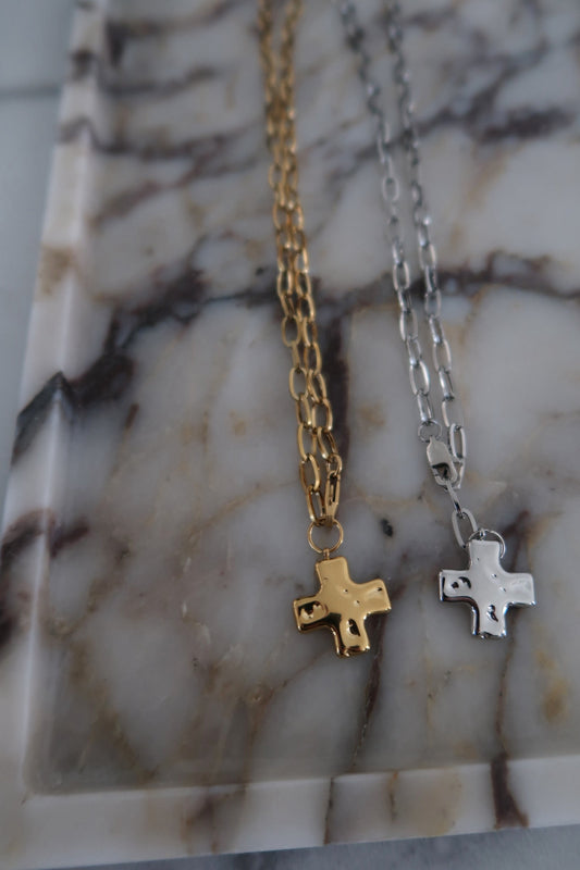 PAPERCLIP CROSS NECKLACE ￼ - Triple Charm Boutique