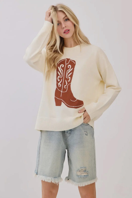 The Cowboy Boot Comfy Sweater