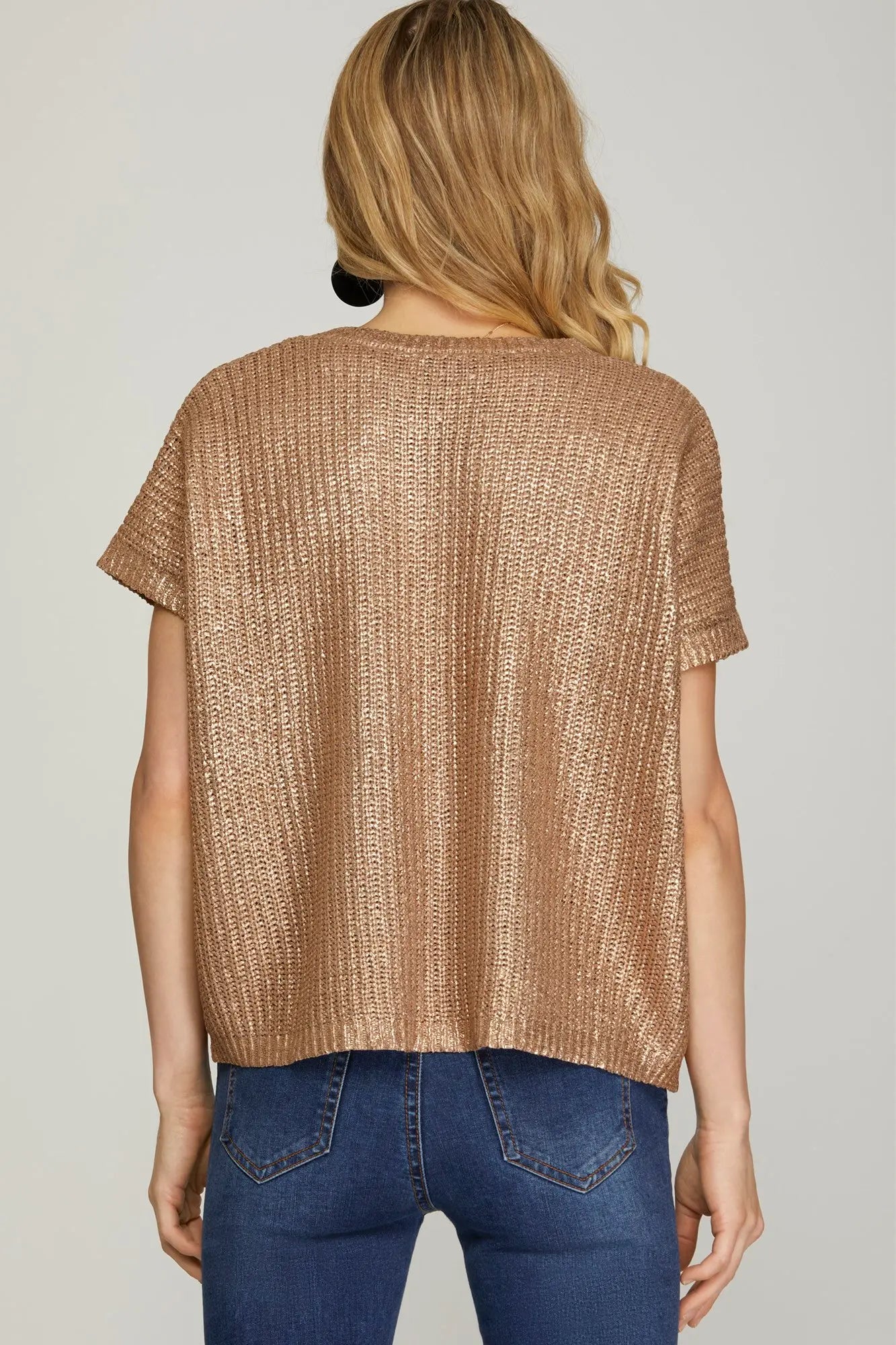 The Gold Sparkle Sweater - Triple Charm Boutique