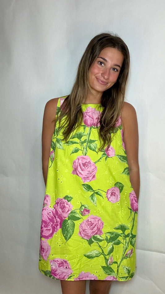 The Ella Green Mini Dress