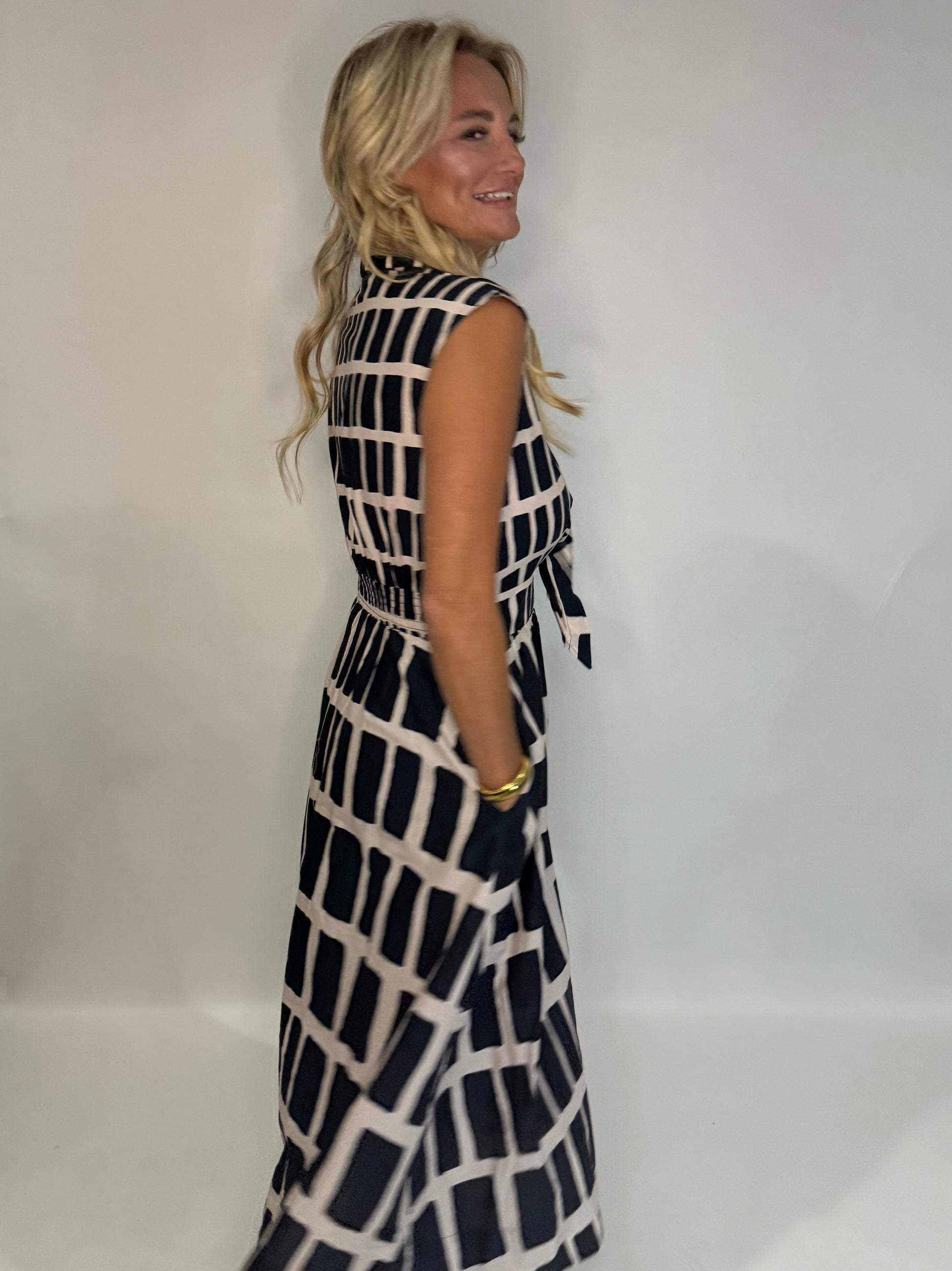 The Abstract Housewife Midi Dress - Triple Charm Boutique
