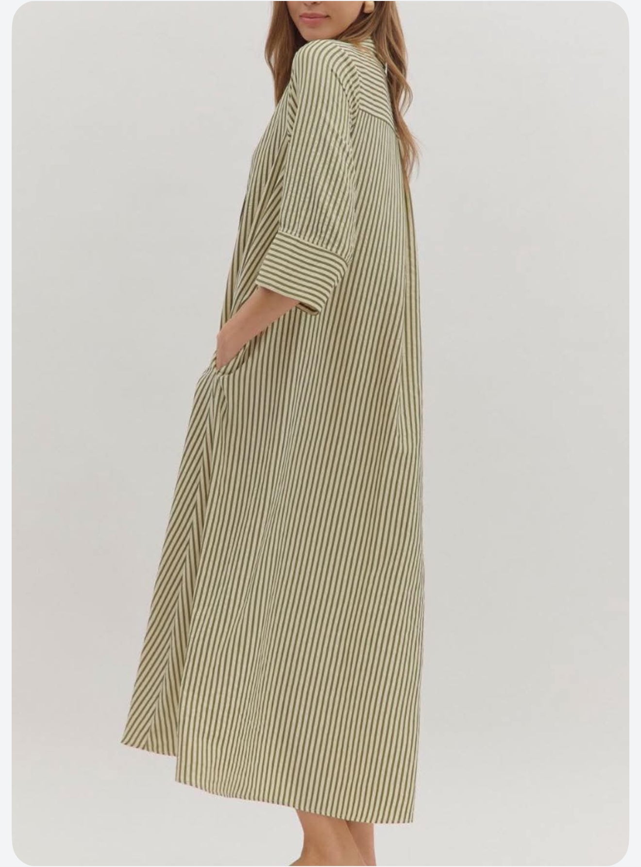 The Green Stripe Maxi Dress