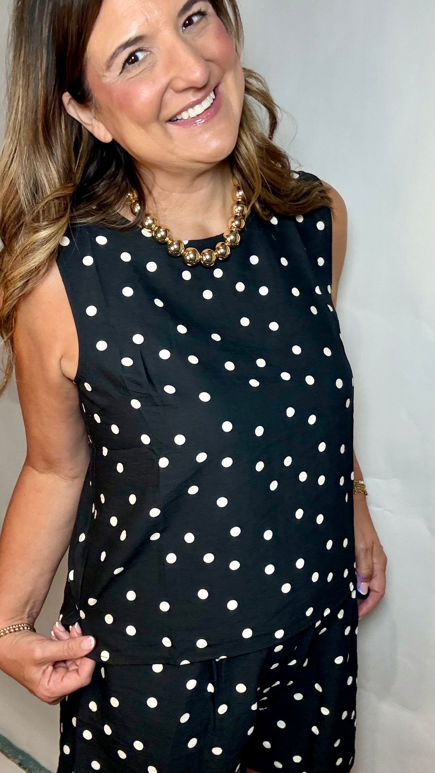 The Black Dot Shell Top