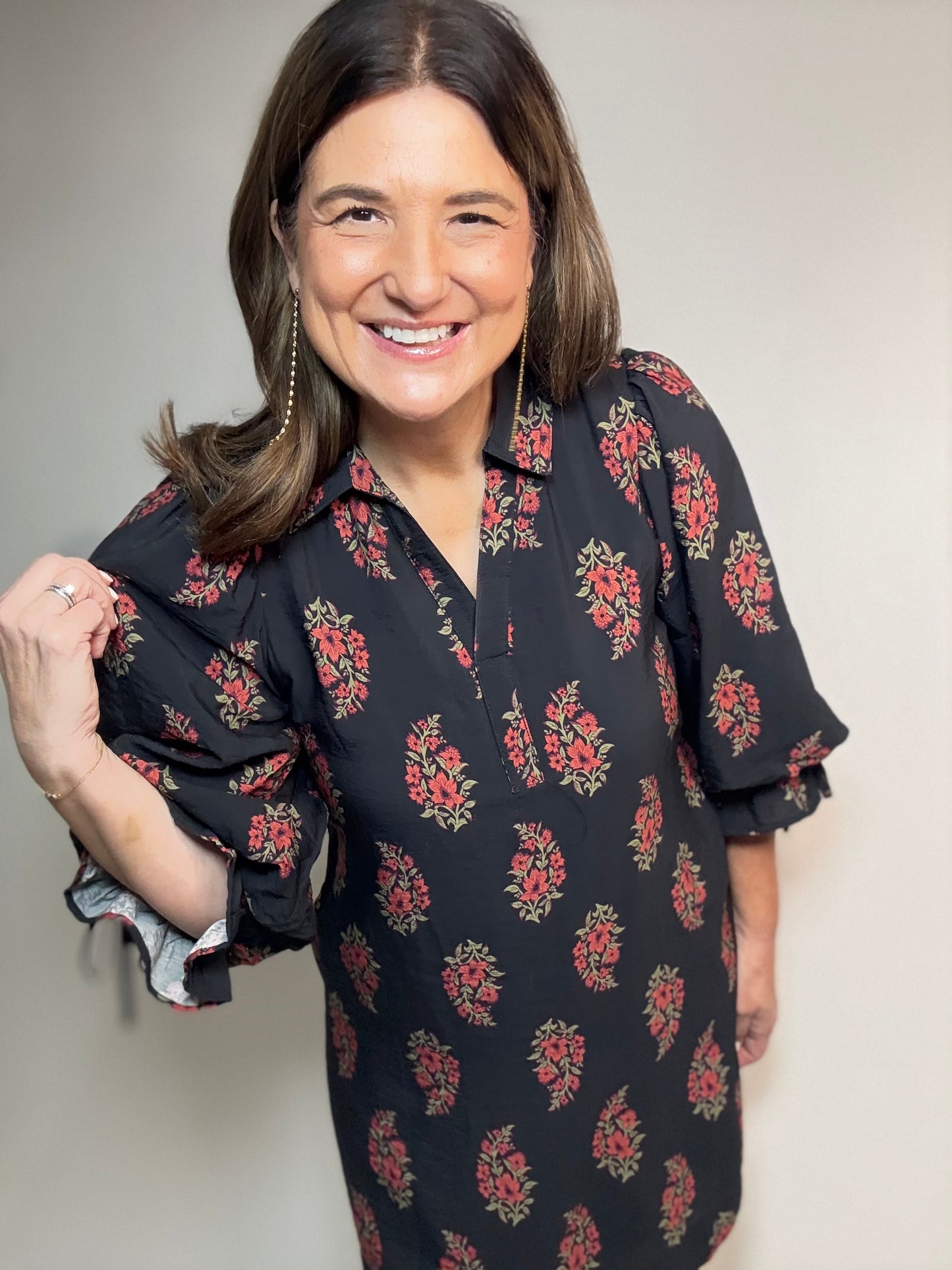 The Black Floral Dress