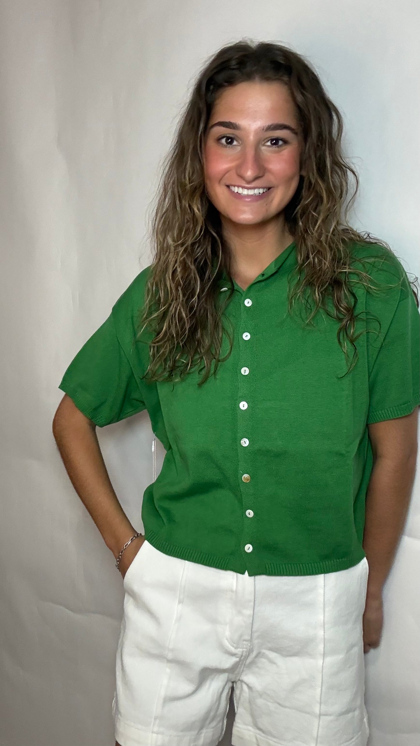 The Green Button Up Sweater