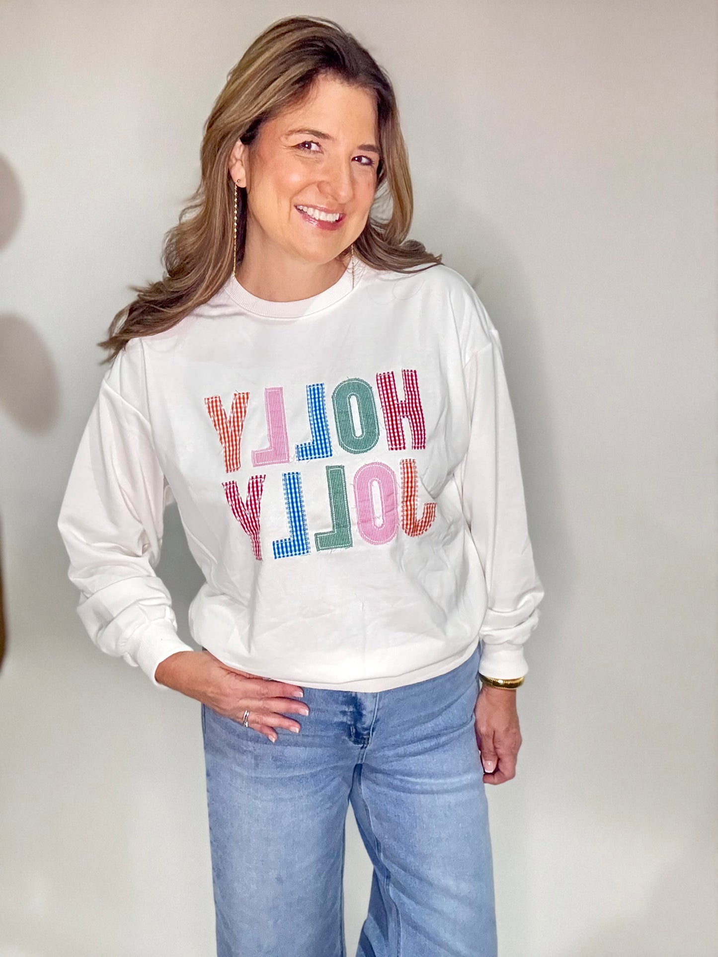 The Holly Jolly Gingham Sweatshirt