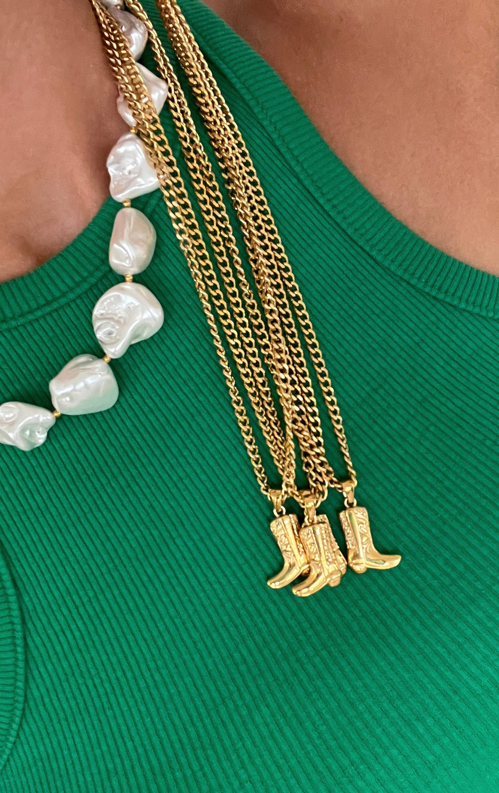 COWGIRL BOOT NECKLACE - Triple Charm Boutique