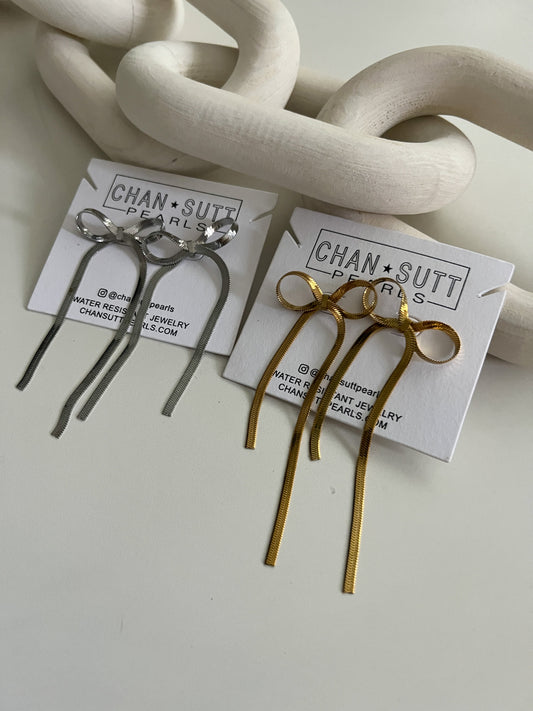 LARGE BOW EARRINGS - Triple Charm Boutique