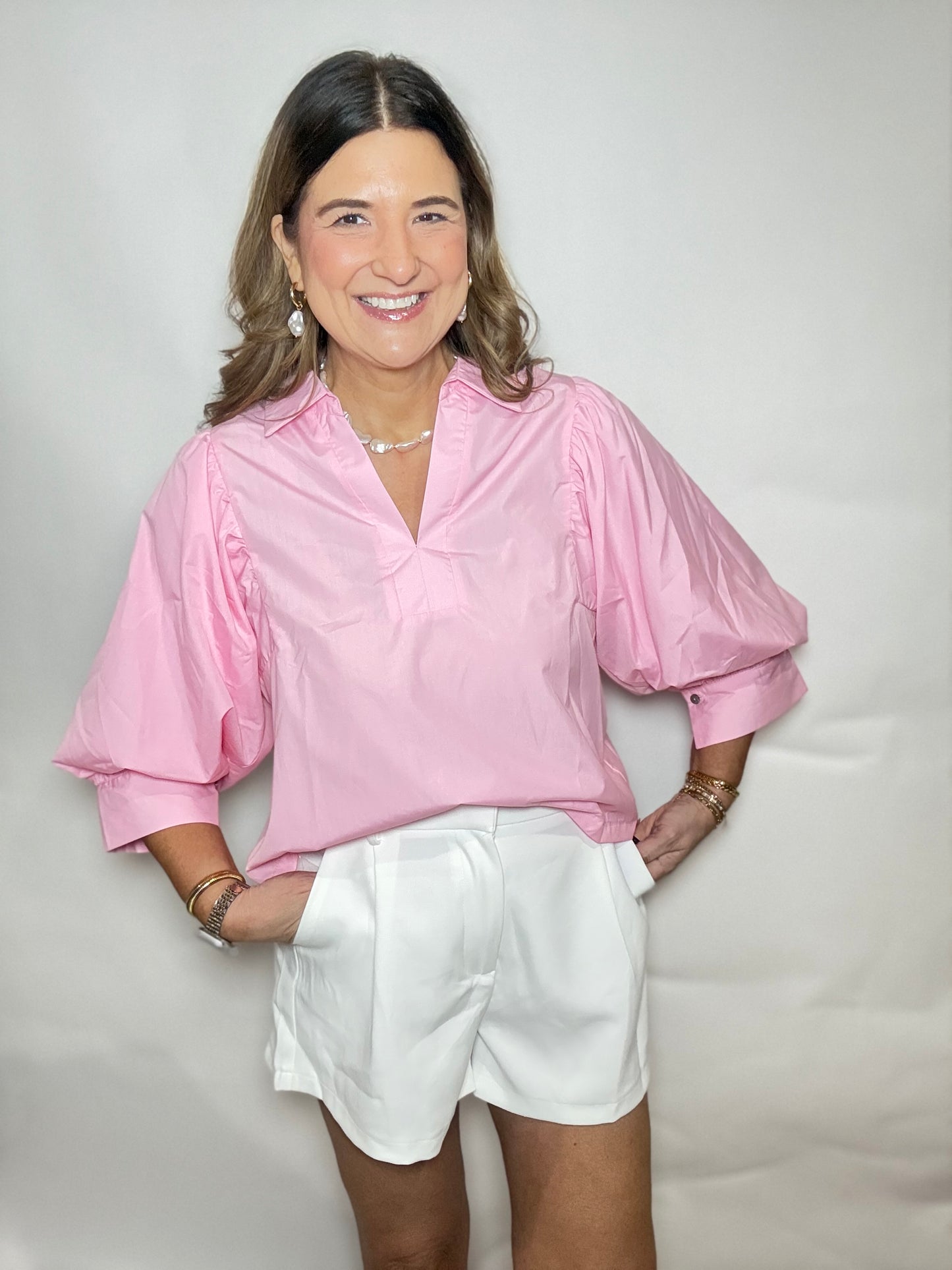 The Pink Puff Sleeve Top