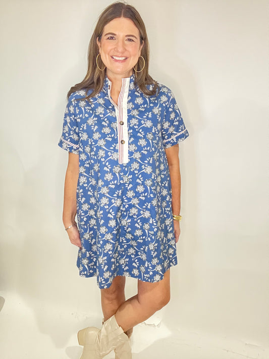 The Blue Bird Floral Mini Dress
