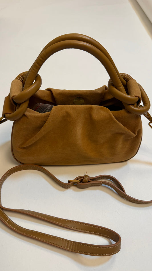 The Faux Tan Suede Shoulder Cluch and crosd body - Triple Charm Boutique