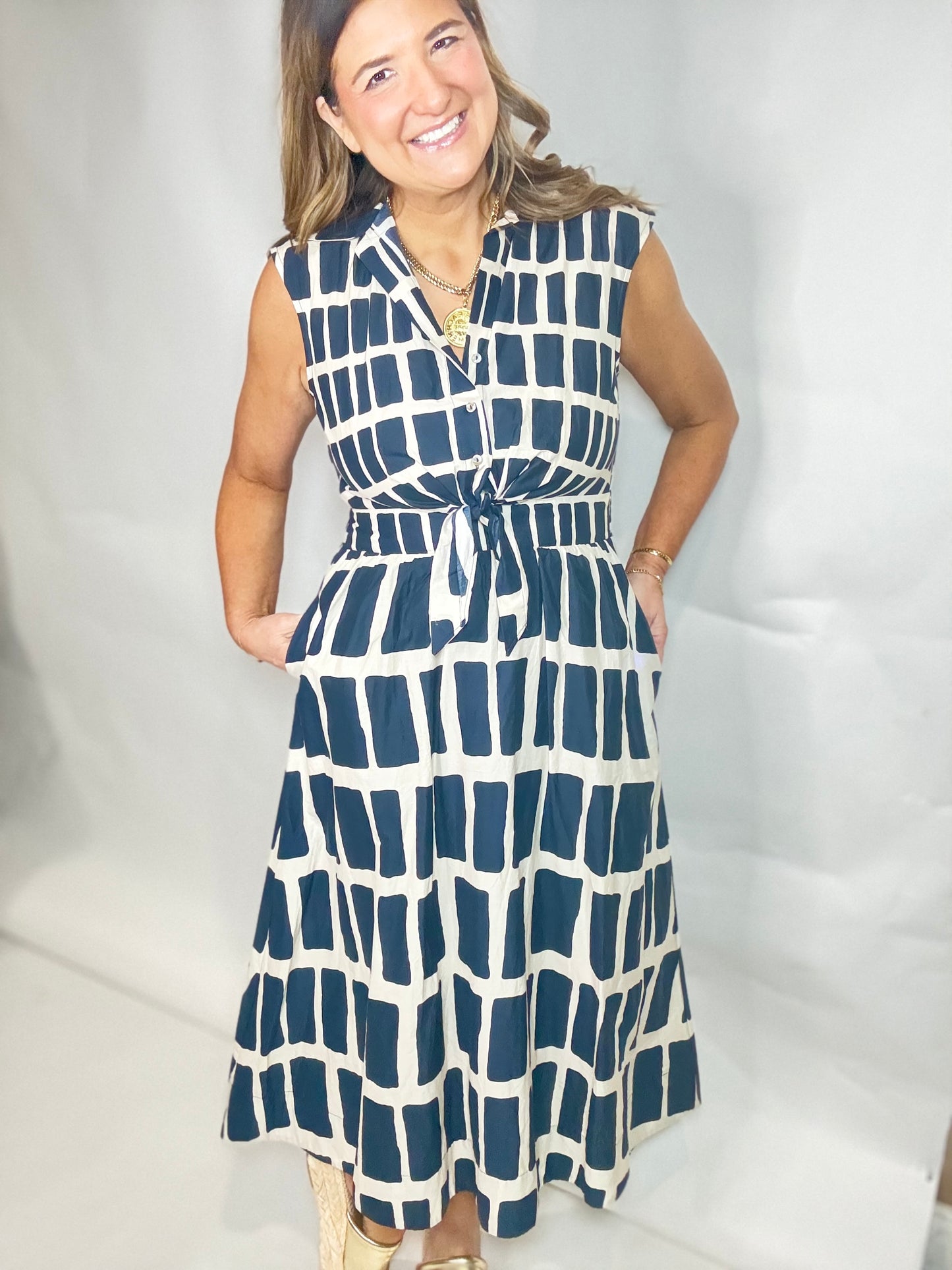 The Abstract Housewife Midi Dress - Triple Charm Boutique