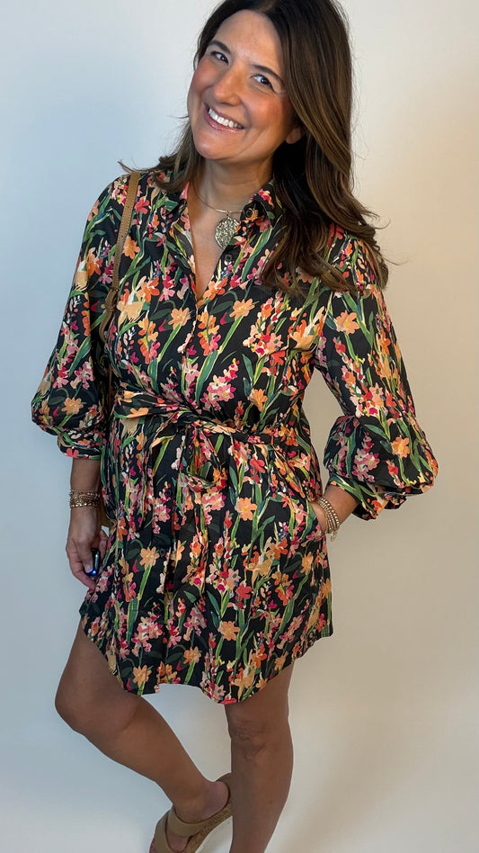 The Pretty Puff Sleeve Tie Dress