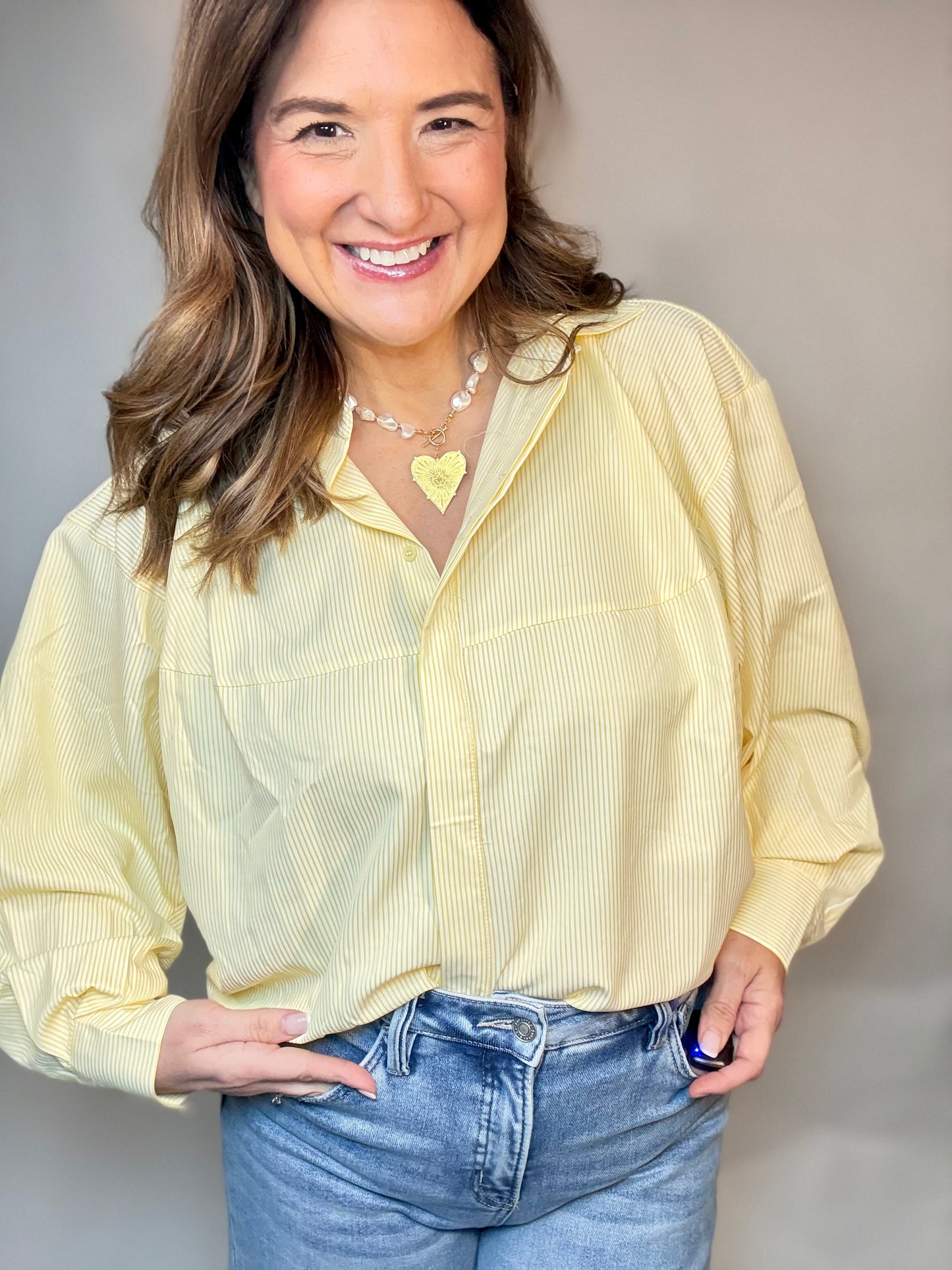 Yellow Stripe Button Down