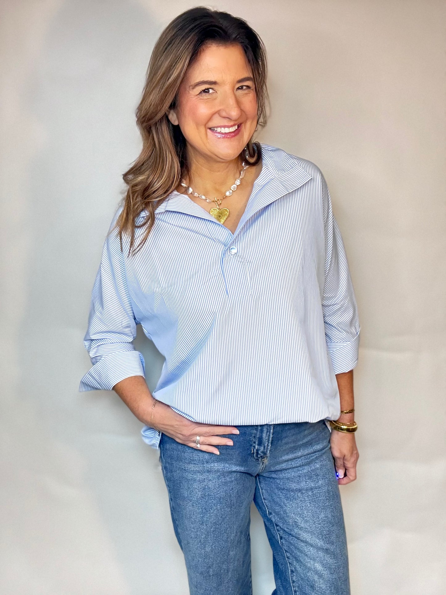 The Blue Stripe Tunic Top