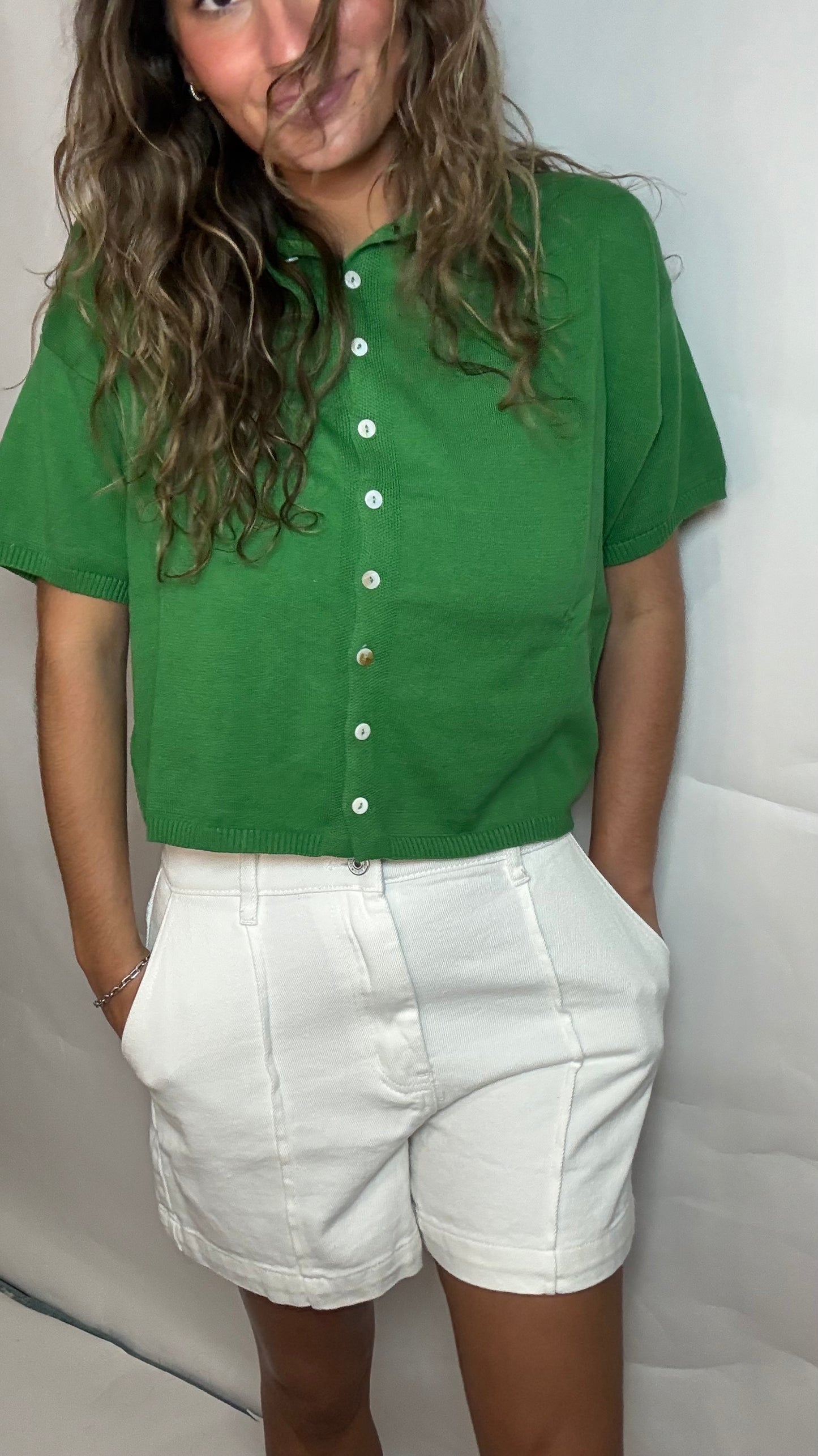 The Green Button Up Sweater