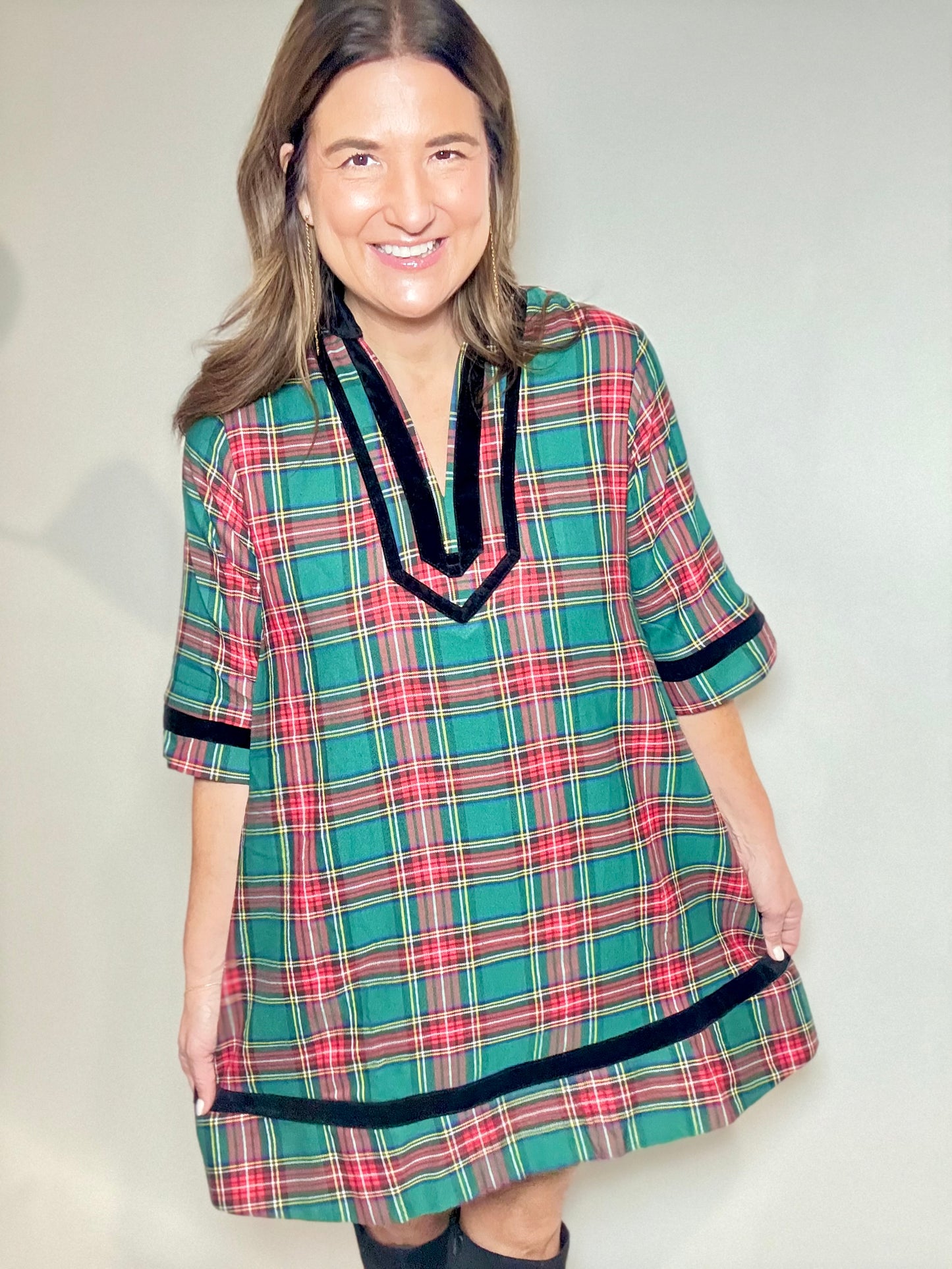 The Green Plaid Holiday Dress