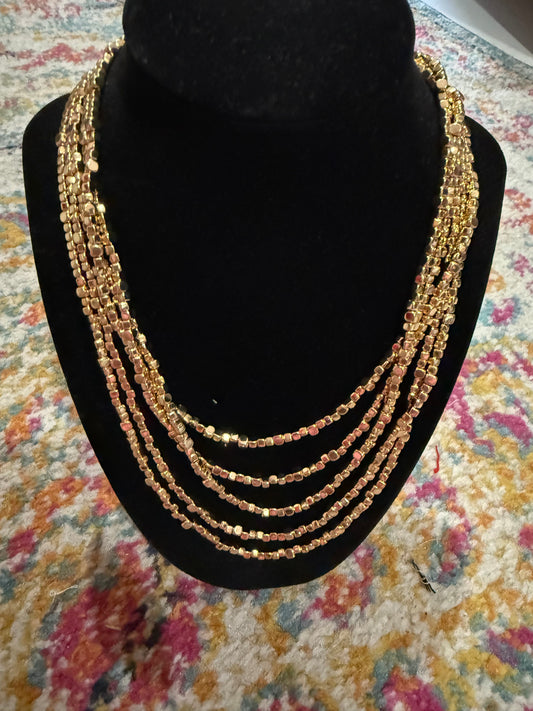 The Gold Multi Strand Statement Necklace