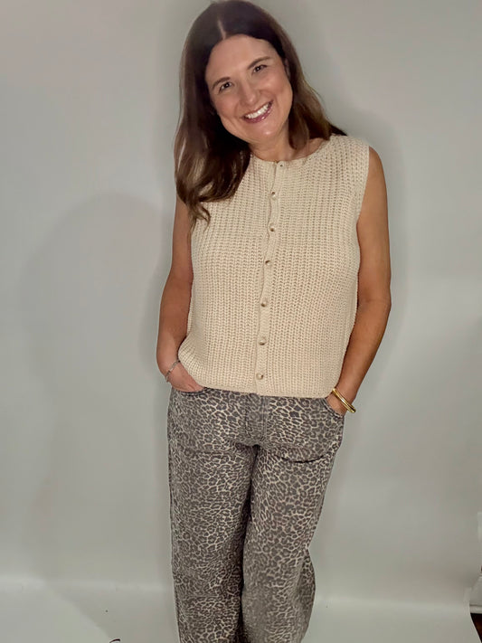 The Cream Button Up Sweater - Triple Charm Boutique