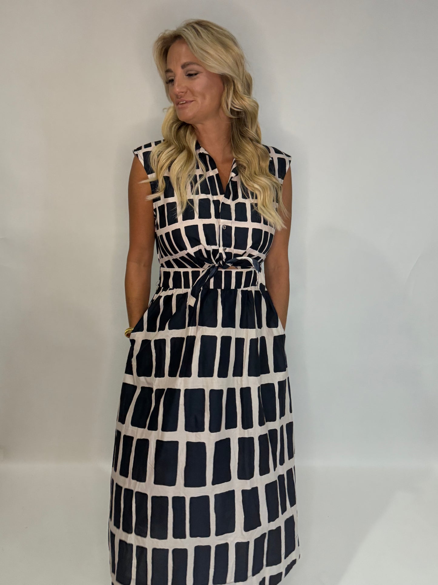 The Abstract Housewife Midi Dress - Triple Charm Boutique