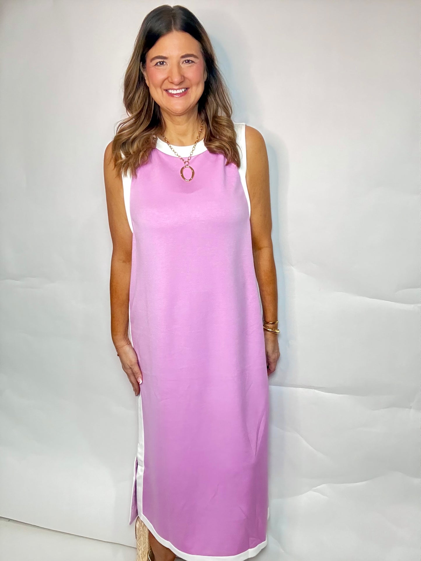 The Pink Scuba Midi Dress